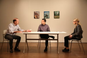 Murphy Guyer, Louis Osawa Changchien, and Leslie Fray in Christopher Chen's "Caught"