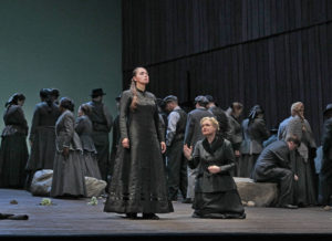 Oksana Dyka, Karita Mattila, and the company of "Jenufa" at The Metropolitan Opera