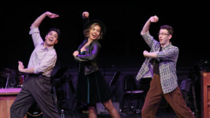 The company of Keen Company's revival of "Tick, Tick... Boom!" at the Acorn Theatre