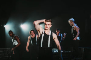 Jonno Davies leads the company of "A Clockwork Orange" at New World Stages