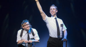 Brian Sears and Nic Rouleau in "The Book of Mormon" at the Eugene O'Neill Theatre.