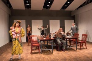 Elevator Repair Service's production of "Measure for Measure" at the Public Theater.