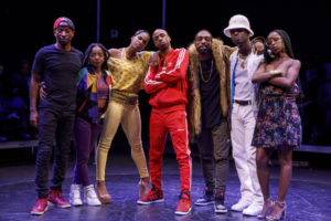 The company of NSangou Njikam's "Syncing Ink" at the Flea Theater.