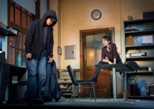 Ki Hong Lee and Sue Jean Kim in Julia Cho's "Office Hour" at the Public Theater.
