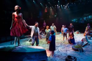 The company of the Broadway revival of Ahrens and Flaherty's "Once on this Island" at Circle in the Square Theatre.