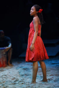 Hailey Kilgore in the revival of Ahrens and Flaherty’s “Once on this Island” at Circle in the Square Theatre.