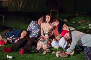 The company of Bedlam’s “Peter Pan” at the Duke on 42nd Street.