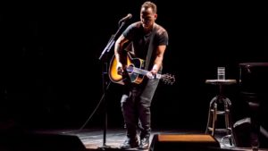 Bruce Springsteen performs in his musical memoir "Springsteen on Broadway" at the Walter Kerr Theatre.