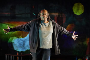 Dael Orlandersmith in "Until the Flood" at Rattlestick Playwrights Theater.