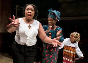 Mfoniso Udofia, Patrice Johnson and Vinie Burrows in Ngozi Anyanwu's “The Homecoming Queen” at Atlantic Stage 2.