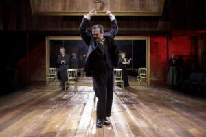 Douglas Hodge (front), John Glover, and Marin Mazzie in Terrence McNally's "Fire and Air" at Classic Stage Company.