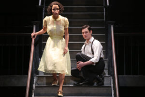 Juliana Canfield and Tom Pecinka in Adrienne Kennedy's "He Brought Her Heart Back in a Black Box" at Theatre for a New Audience.