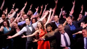 Sutton Foster leads The Actors Fund's 15th Anniversary reunion concert of "Thoroughly Modern Millie" at the Minskoff Theatre.