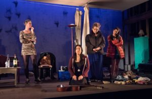 The company of Martyna Majok's "queens" at the Claire Tow Theater, courtesy of Lincoln Center Theater.