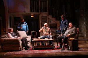 The company of Conor McPherson's "The Seafarer" at the Irish Repertory Theatre.