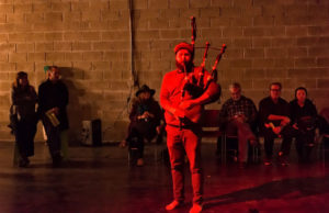 Moe Yousef's in his "YOGIEBOGEYBOX" at Target Margin Theater's Sinbad Lab festival.