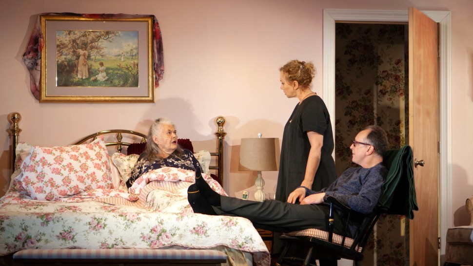 Lois Smith, Johanna Day, and Paul Lazar in Lily Thorne's "Peace for Mary Frances" at the Pershing Square Signature Center courtesy of The New Group.
