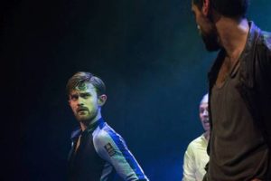 Zachary Hunt and Nathan Parkinson in "Police Cops in Space" at 59E59 Theater's Brits Off Broadway.
