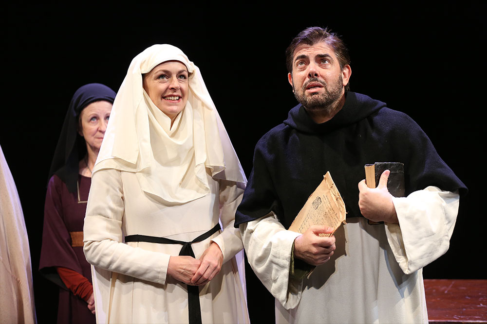 Andrus Nichols and Jason O'Connell in John Wulp's "The Saintliness of Margery Kempe" at The Duke on 42nd Street.