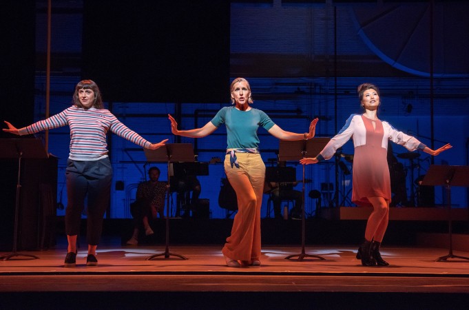 Aysan Celik, Susan Blackwell, and Deborah S. Craig in Encores! Off-Center revival of the Civilians' "Gone Missing" at New York City Center.