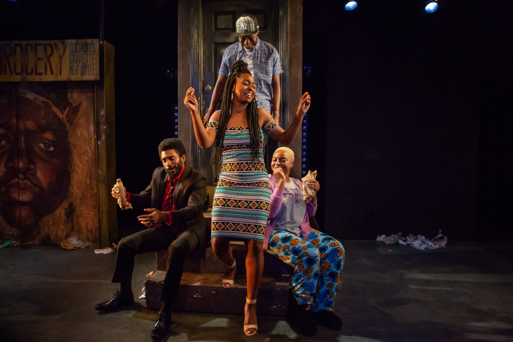 The company of Geraldine Inoa's "Scraps" at The Flea Theater.