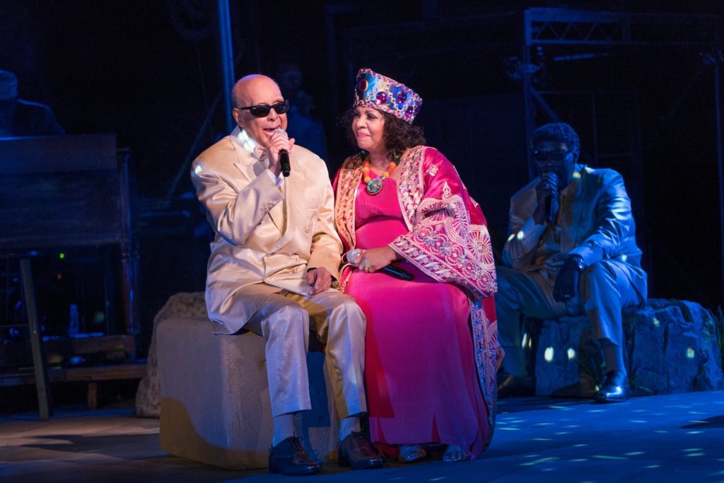 Jimmy Carter and Shari Addison in the Public Theater's revival of "The Gospel at Colonus" at the Delacorte Theater.
