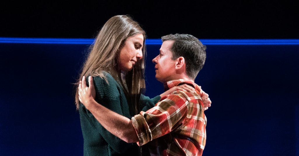 Marianne Rendon and Jax Jackson in Lincoln Center Theater's production of "Plot Points in Our Sexual Development" by Miranda Rose Hall at the Claire Tow Theater.