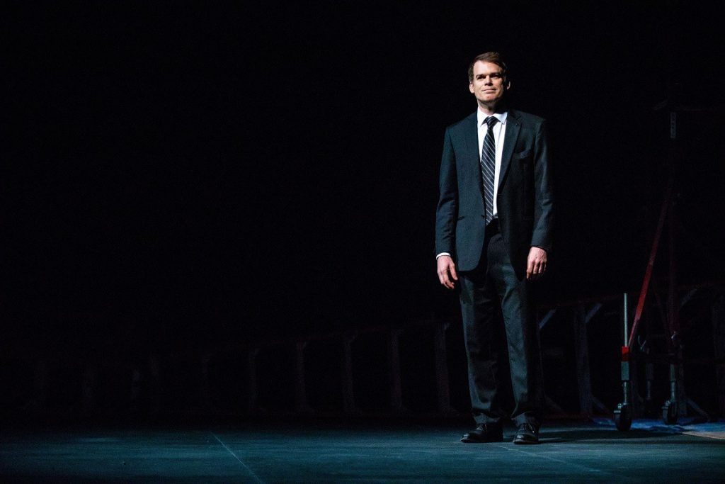 Michael C. Hall in Signature Theatre Company’s revival of "Thom Pain (based on nothing)". Photo by Joan Marcus.