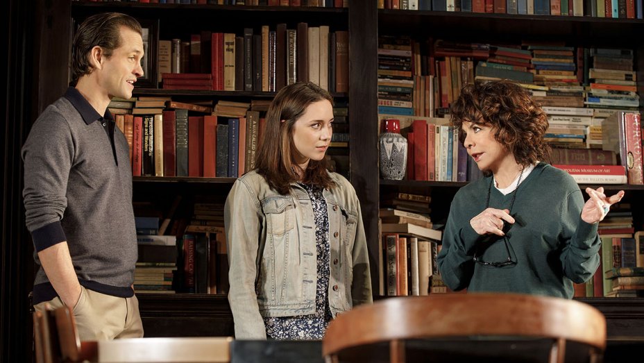 Hugh Dancy, Talene Monahon and Stockard Channing in Alexi Kaye Campbell's "Apologia" at the Laura Pels Theatre, courtesy of Roundabout Theatre Company.