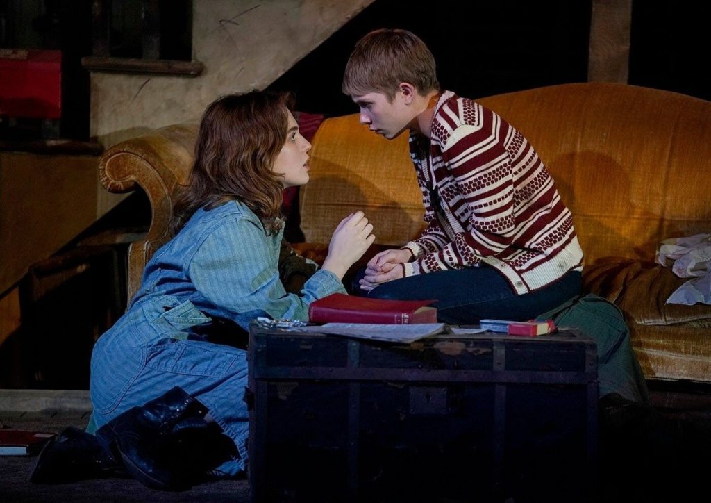 Odessa Young and Tavi Gevinson in Second Stage Theater's production of Steven Levenson's "Days of Rage" at the Tony Kiser Theater. Photo by Joan Marcus.