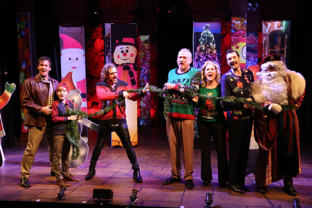 The company of Gary Apple's "Christmas in Hell" at York Theatre Company.