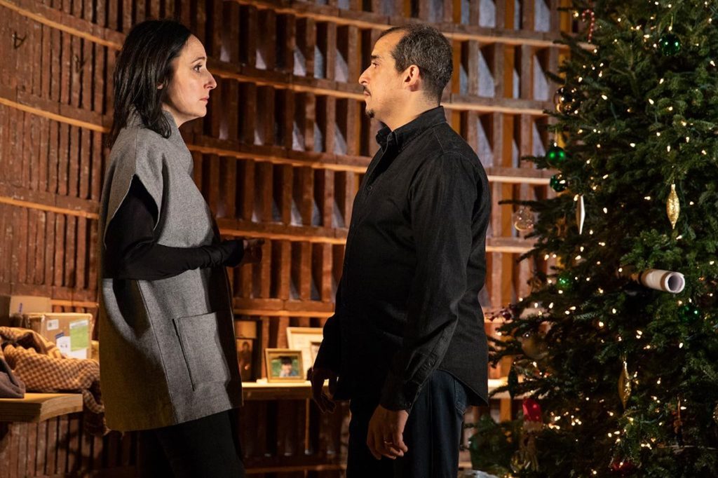 Heather Raffo and Nabil Elouahabi in Ms. Raffo's "Noura" Playwrights Horizons. Photo by Joan Marcus.