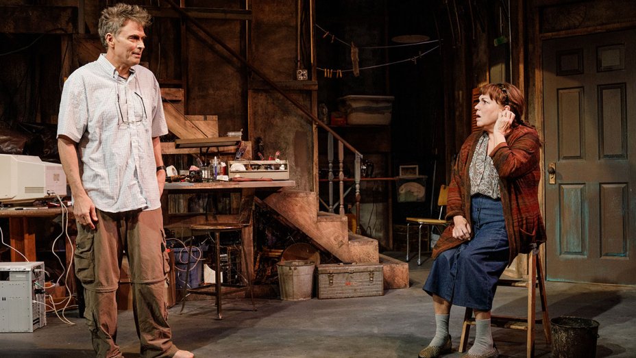 Tim Daly and Tyne Daly in Primary Stages' production of Theresa Rebeck's "Downstairs" at the Cherry Lane Theatre. Photo by James Leynse.