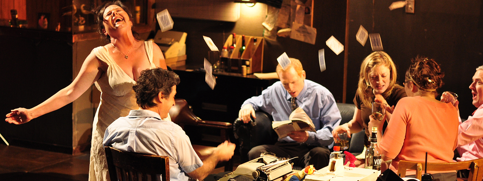 Scott Shepherd leads Elevator Repair Service's "Gatz" at NYU Skirball. Photo by Mark Barton.
