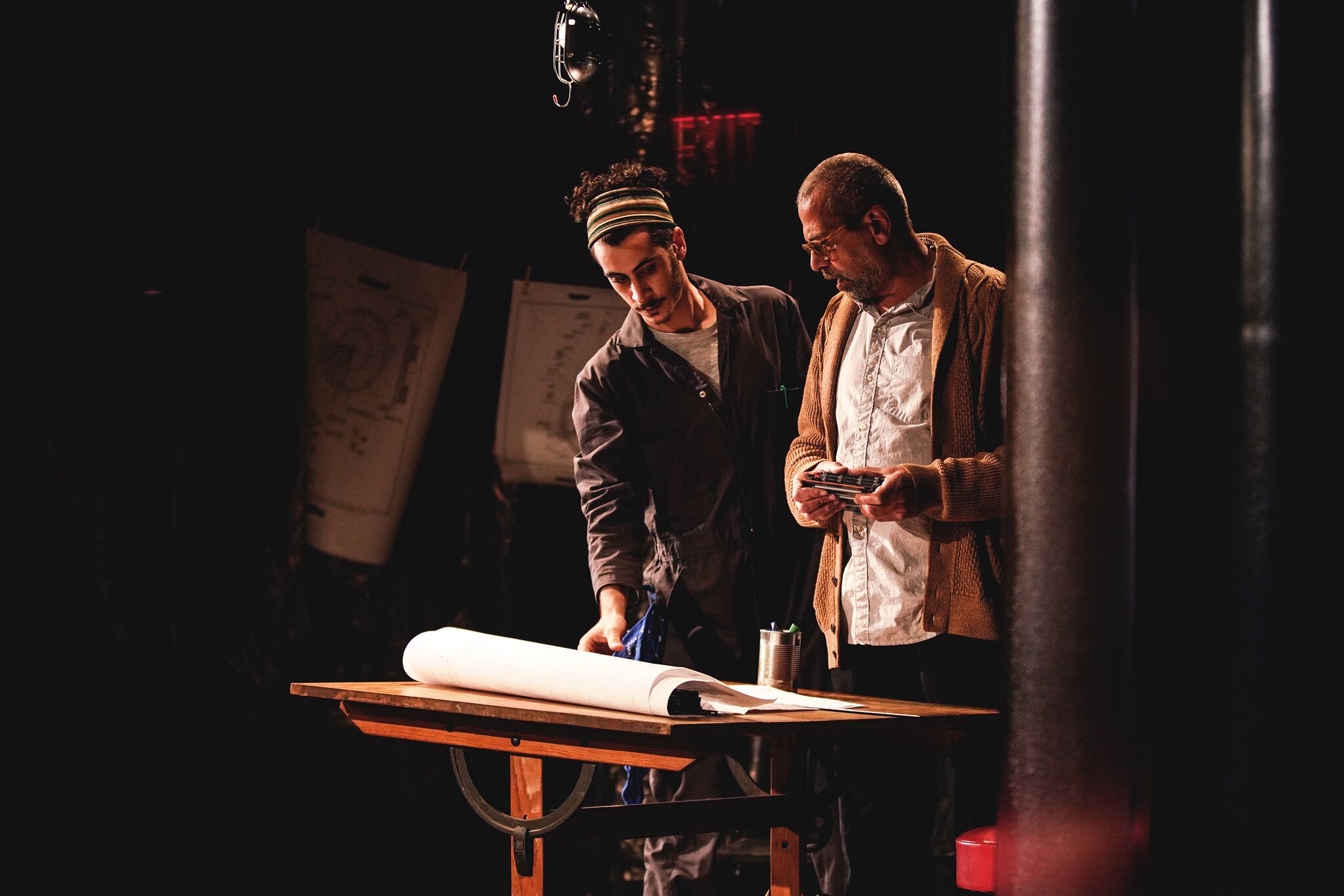 Ivan Kevork Azazian and Khalifa Natour in Amir Nizar Zuabi’s "Grey Rock" at La Mama. Photo by Carlos Cardona.