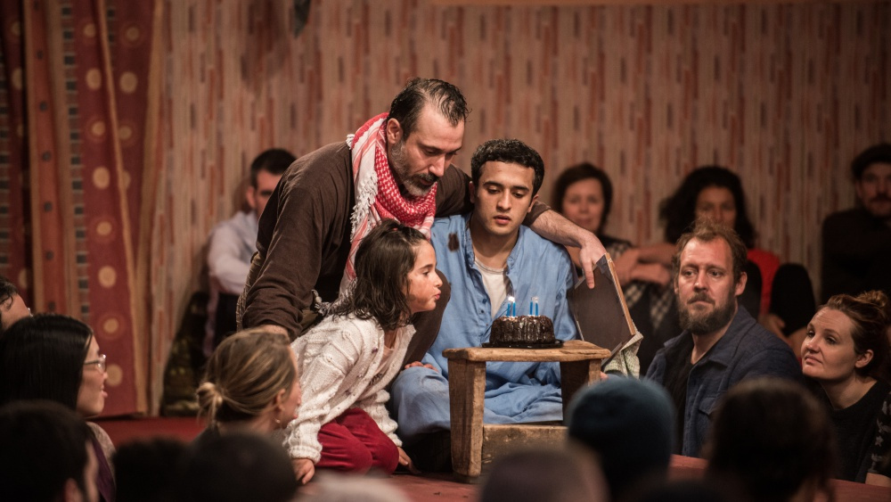 Ben Turner and Mohammad Amiri in Joe Murphy and Joe Robertson's "The Jungle" at St. Ann's Warehouse. Photo by Teddy Wolff.