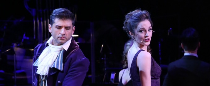Tony Yazbeck and Laura Osnes in Manhattan Concert Productions' semi-staged concert of "The Scarlet Pimpernel" by Frank Wildhorn and Nan Knighton at the David Geffen Hall.