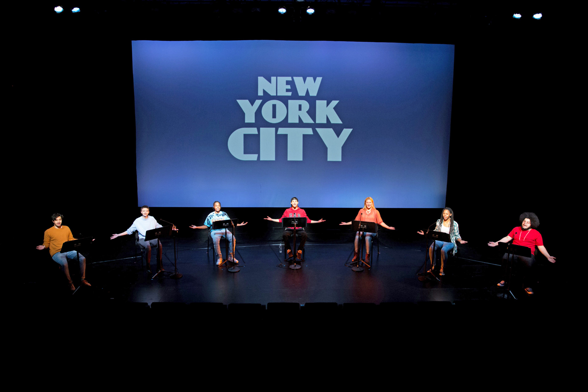 The company of Ping Chong + Company's "Undesirable Elements: Generation NYZ" at La Mama's Ellen Stewart Theatre. Photo by Alexis Buatti-Ramos.