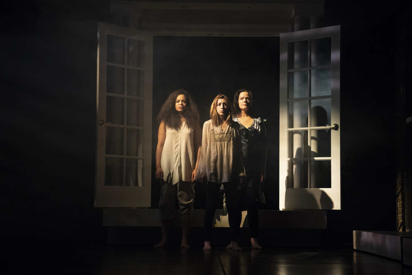 Michelle Beck, Kate Wetherhead, and Danielle Skraastad in Madeleine George's "Hurricane Diane" at New York Theatre Workshop, a co-production with WP Theater. Photo by Joan Marcus.