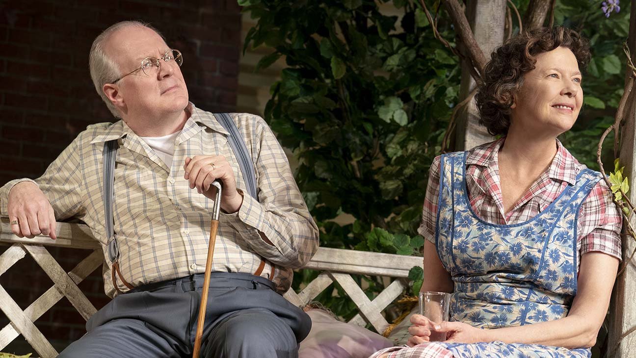 Tracy Letts and Annette Bening in Roundabout Theatre Company's revival of "All My Sons" by Arthur Miller at the American Airlines Theatre. Photo by Joan Marcus.