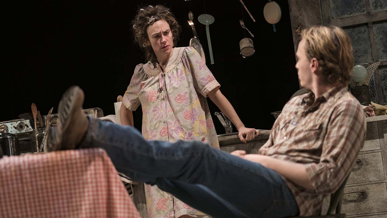 Maggie Siff and Gilles Geary in Sam Shepard's "Curse of the Starving Class" at the Signature Theatre Company. Photo by Joan Marcus.