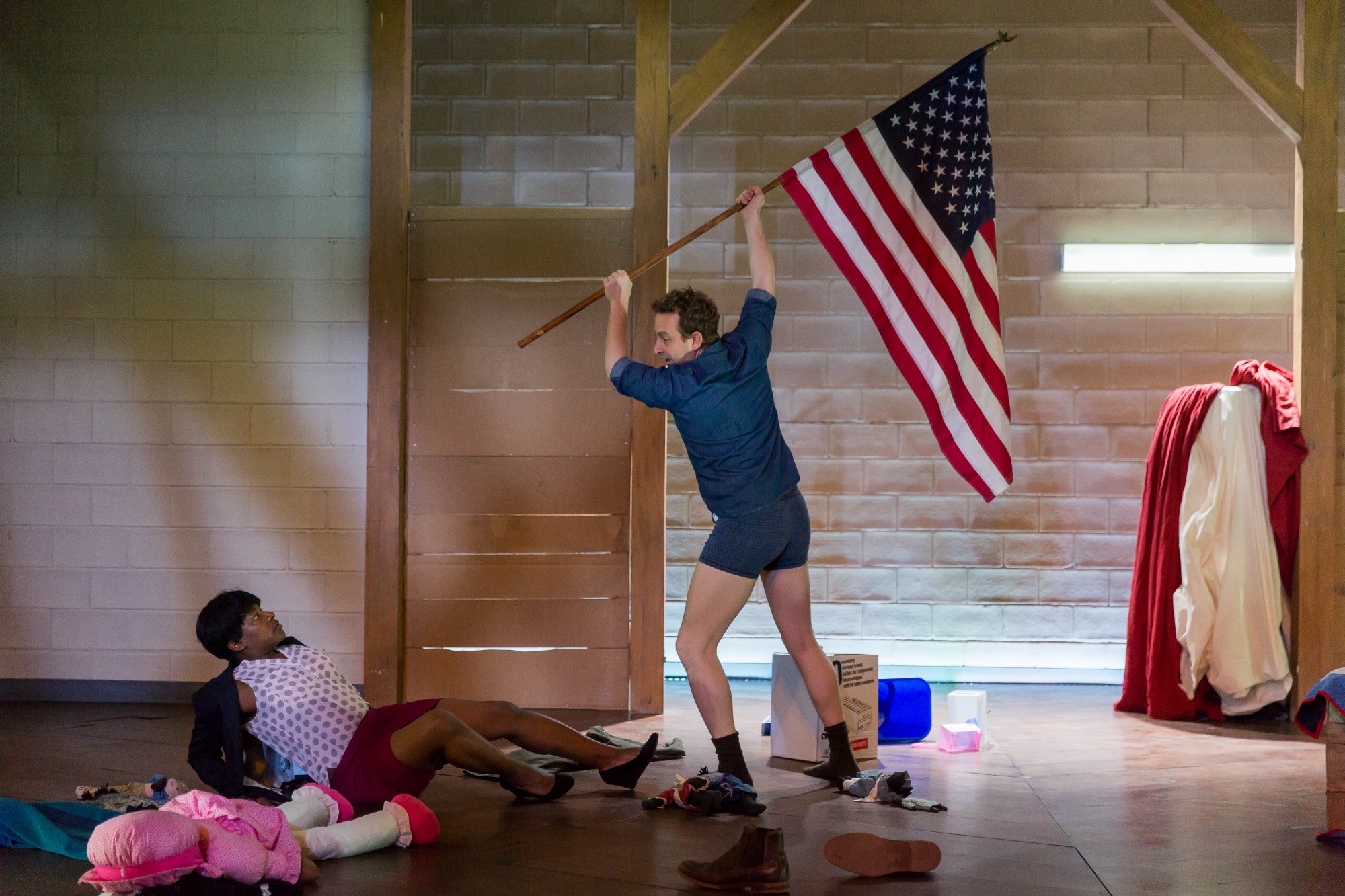 Jennifer Kidwell and Scott Sheppard in Ars Nova's remount of "Underground Railroad Game" at the Greenwich House Theatre. Photo by Scott Suchman.