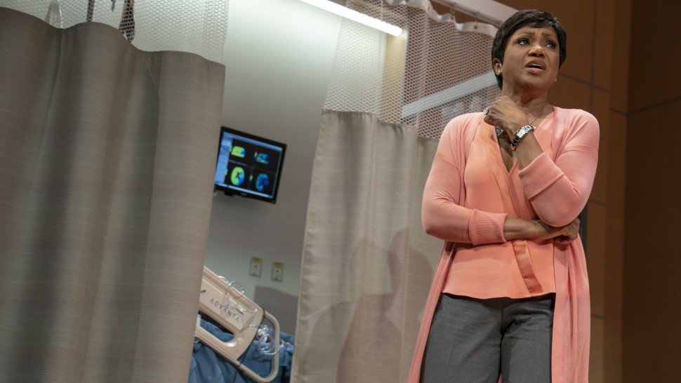 Brenda Pressley in Audible Theater and New York Theatre Workshop's co-production of "Proof of Love" by Chisa Hutchinson at the Minetta Lane Theatre. Photo by Joan Marcus.