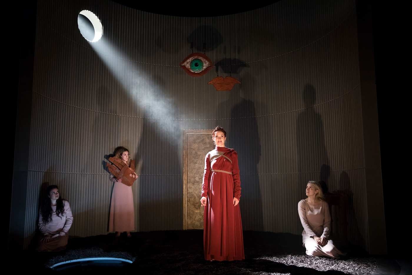 The company of Grace McLean's "In the Green" at the Claire Tow Theater, courtesy of Lincoln Center Theater. Photo by Julieta Cervantes.