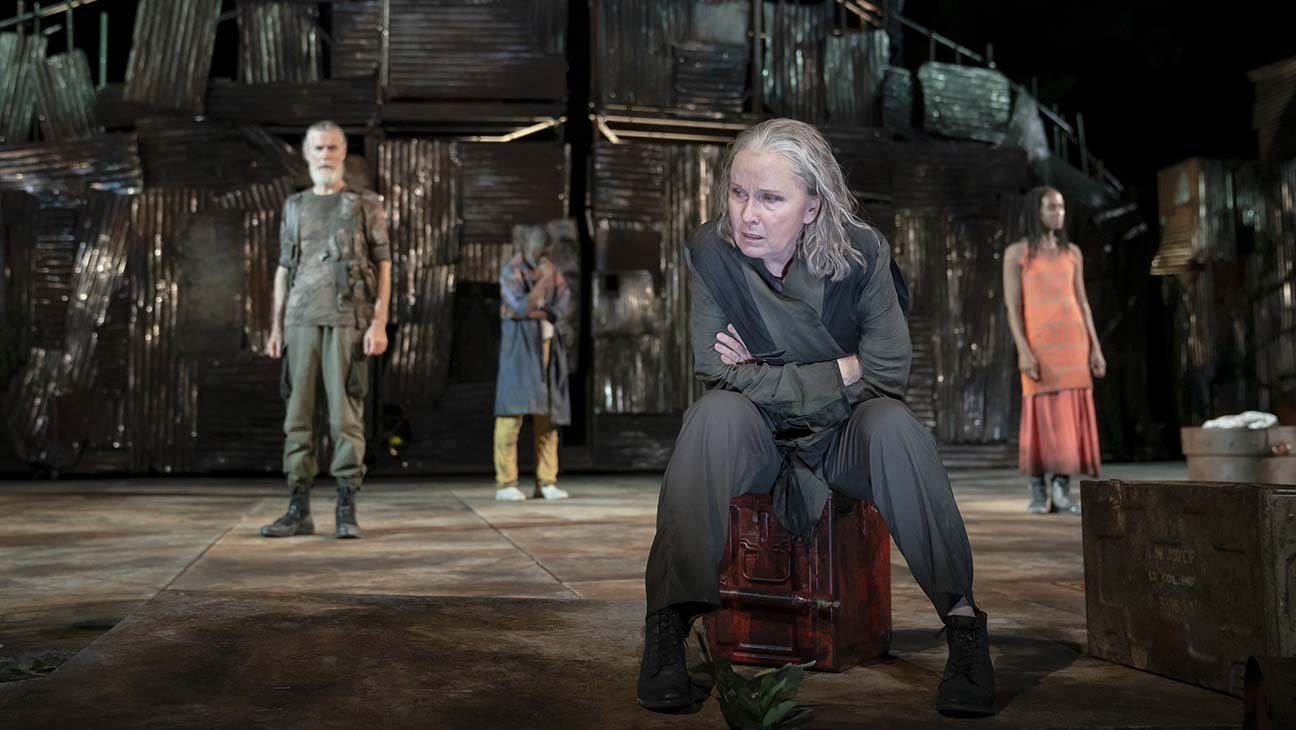 Kate Burton in the Free Shakespeare in the Park production of Shakespeare's "Coriolanus" at the Delacorte Theater in Central Park. Photo by Joan Marcus.