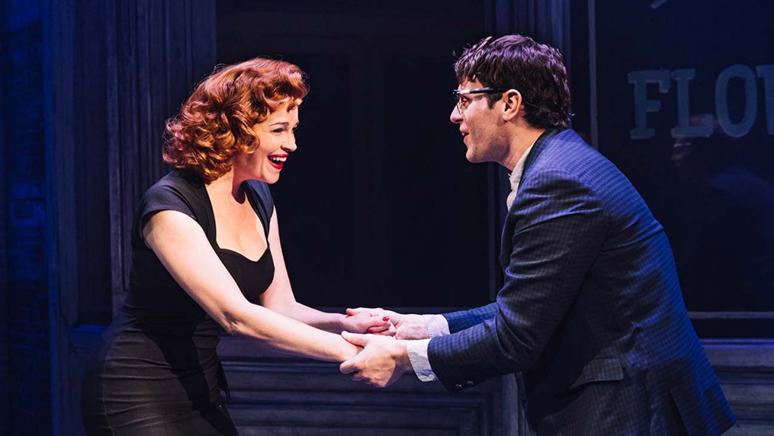 Tammy Blanchard and Jonathan Groff in "Little Shop of Horrors" at the Westside Theatre. Photo by Emilio Madrid.
