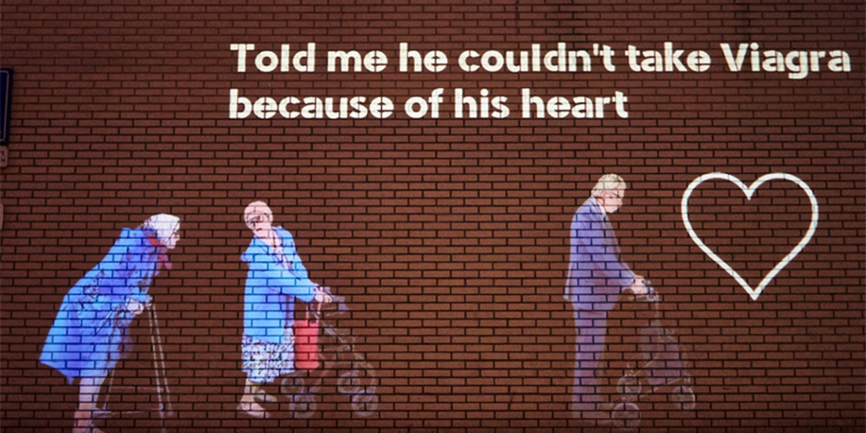 xxx's "He Did What?", an offering at BAM's 2019 Next Wave Festival, projected on the Peter Jay Sharp Building.