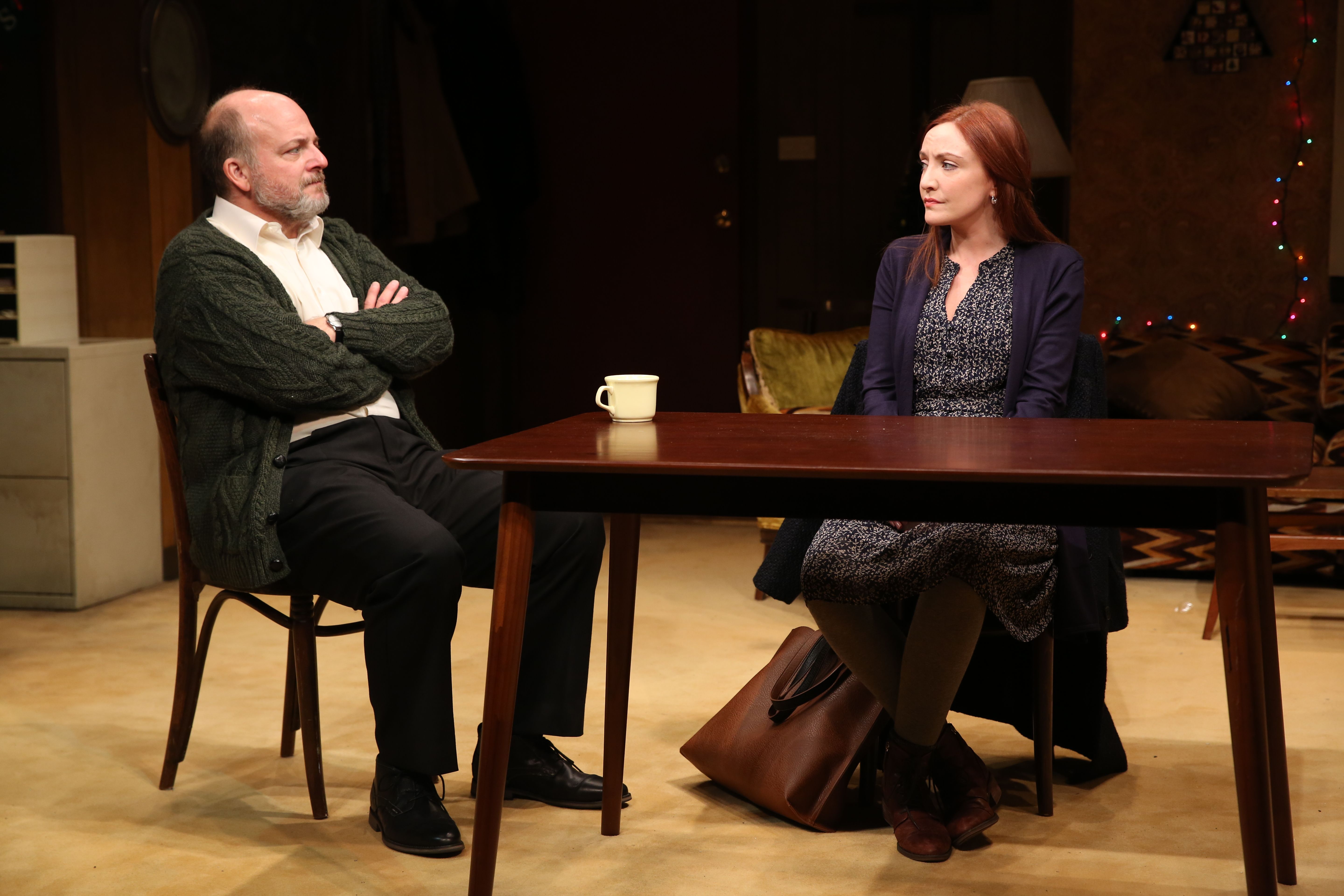 Jeffrey Bean and Sarah Street in Irish Rep's production of "Dublin Carol" by Conor McPherson. Photo by Carol Rosegg.