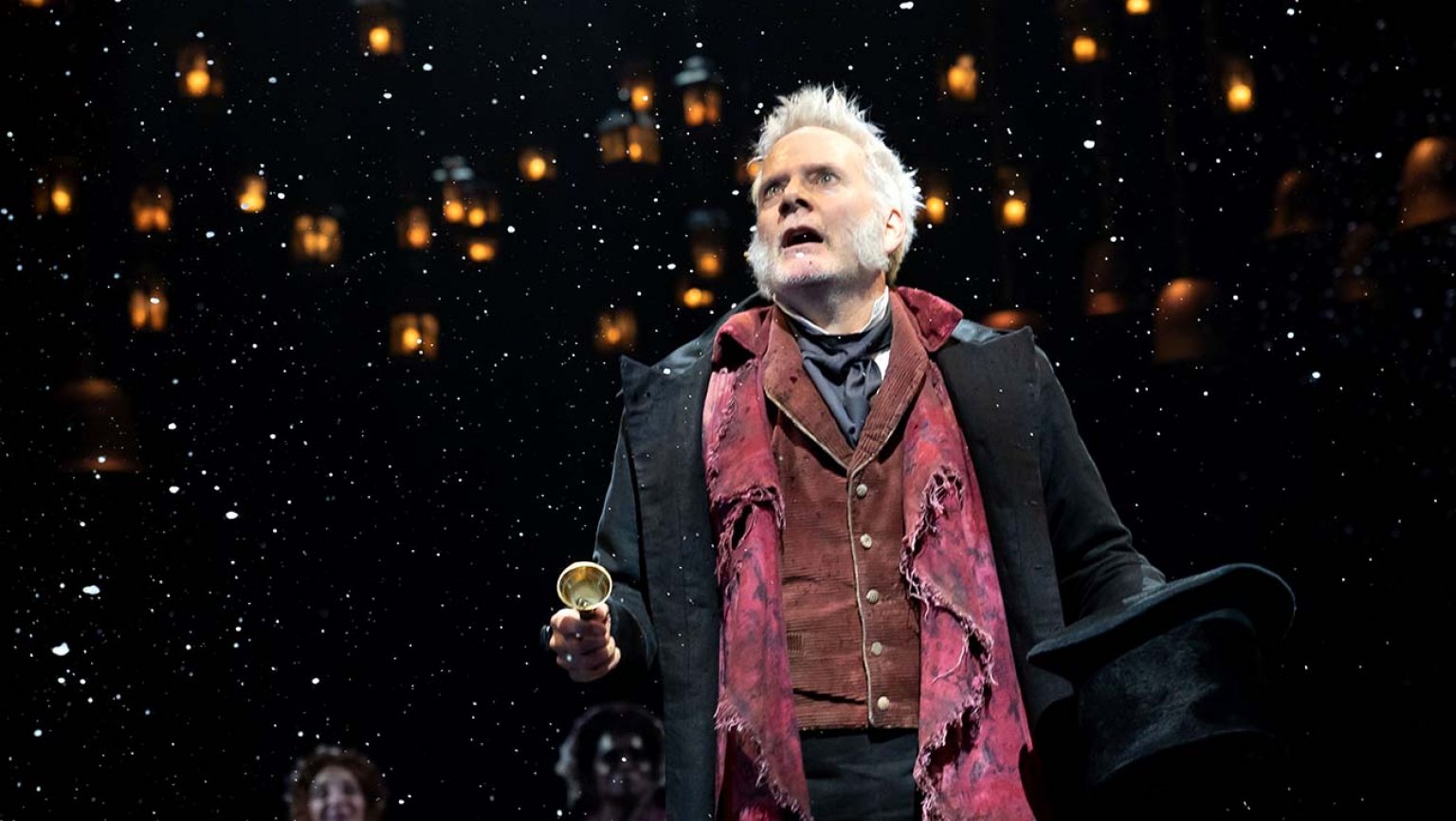 Campbell Scott in Jack Thorne's adaptation of Charles Dickens' "A Christmas Carol" at the Lyceum Theatre. Photo by Joan Marcus.
