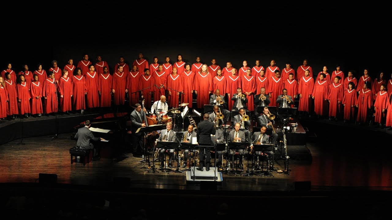 The Jazz at Lincoln Center Orchestra and Chorale Le Chateau perform Wynton Marsalis's "Abyssinian Mass" at the Rose Theater at Jazz at Lincoln Center.